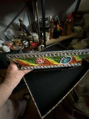 Indian Antique Vintage Real Parsi Gara Border Black Hand Embroidered Trim 7yards